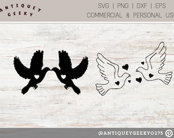 Colombes SVG - Silhouette SVG - fichier SVG colombes - amour colombes Svg - mariage Svg - mariage colombes Svg - colombes Clipart