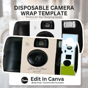 Disposable Camera Wrap Template, Wedding Camera Wrap Sticker, Custom Personalized Camera Cover, Film Camera Wedding Favor