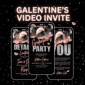 Invitation à la Saint-Valentin, Invitation à une soirée Galentine, Soirée entre filles, Faire-part animé, Texte Saint-Valentin pour filles, 4-3 ans