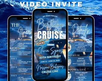 Tropical Birthday Cruise Invitation | Editable Mobile Video 2-2