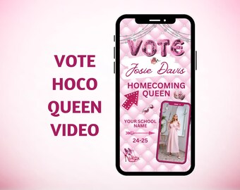 Homecoming Queen Campaign Video: Editable Social Media Flyer (Canva Template)