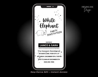 Invitación de elefante blanco para fiestas navideñas / Video de invitación para fiesta de intercambio de regalos navideños 9