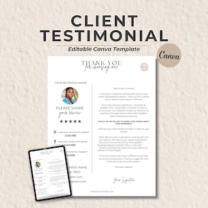 Client Testimonial Request Form: Photography Business Template (Canva Editable)