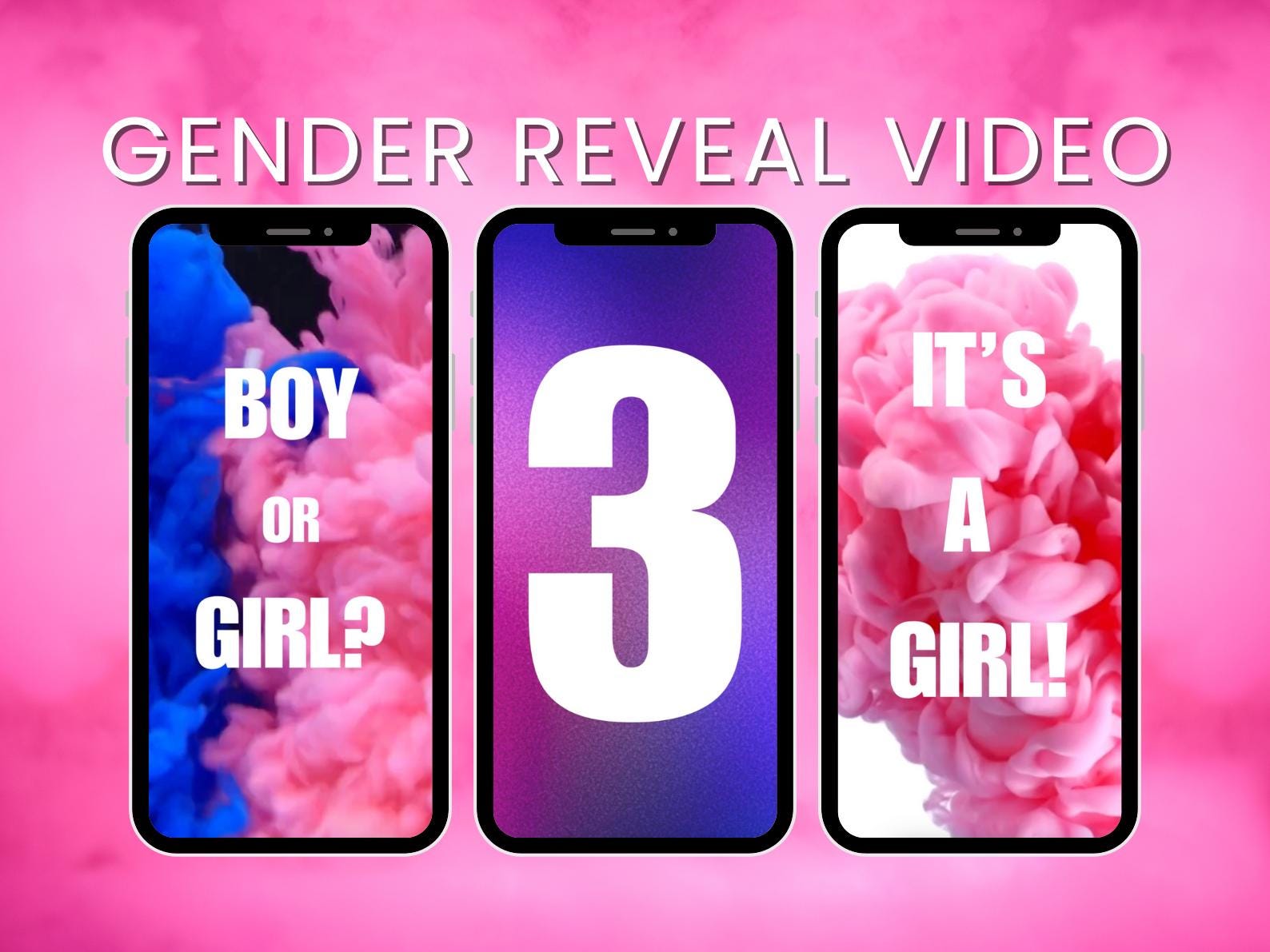 GIRL, Gender Reveal Video,  Surprise Baby Video, Announcement Baby Girl, Animated Gender, Canva 1