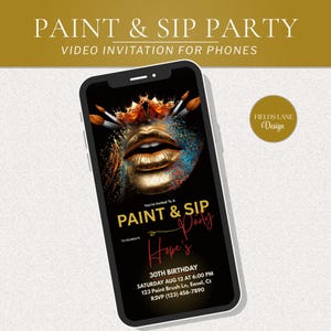 Paint and Sip Invite – Editable Canva Video Invitation 1