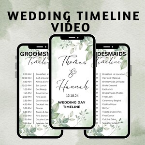 Mobile Wedding Day Timeline: Editable Itinerary Template (Digital Canva)