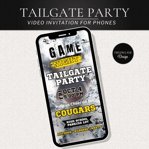 School Football Tailgate Invite, Canva Template, Digital Game Day Evite 5