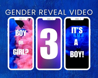 BOY, Gender Reveal Video,  Surprise Baby Video, Announcement Baby Boy, Animated Gender, Canva 1