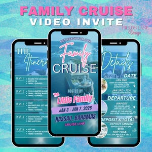 Tropische Familienkreuzfahrt-Videoeinladung | Benutzerdefinierte Cruise Party einladen 6-1