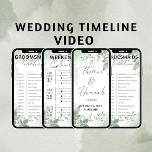 Mobile Wedding Day Timeline Template: Editable Canva Schedule (Digital)