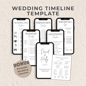Wedding Timeline Template, Wedding Day Timeline, Wedding Itinerary, Editable Schedule, Wedding Day Schedule, Bridal Timeline, Wedding Agenda