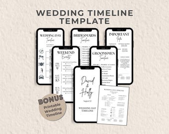 Wedding Timeline Template, Wedding Day Timeline, Wedding Itinerary, Editable Schedule, Wedding Day Schedule, Bridal Timeline, Wedding Agenda