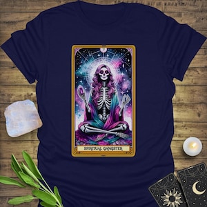 Spiritual Gangster Tarot T-Shirt – Funny Witchy Shirt, Witchy Esoteric Tee, Mystical Boho Fashion, Spiritual Gift for Women