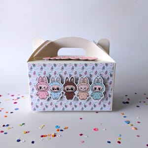 Labubu Party Favor  Box l Cute Candy Box for Kids Birthday l Labubu Treat Box l Party Supplies l Party Favors