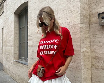 Amore T-shirt Good Gift You Eat Love Bid Romantische Hoodi Sweatshirt Liefde In Italiaans Shirt Ciao T-shirt Leuke Italiaanse Softstyle Unisex Shirt