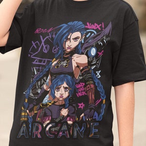 Arcane Jinx T-Shirt, LOL Gaming Shirt, Video Game Clothing, Powder Merch, Gift for Gamer