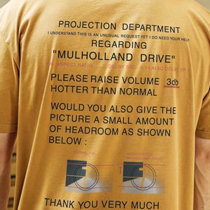 David Lynch Projection Instructions T-Shirt – Mulholland Drive Shirt | Lynchian Film Streetwear | Cult Movie Aesthetic Tee | Cinephile Gift