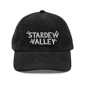 Stardew Valley Vintage Corduroy Gamer Cap (Embroidered) Black