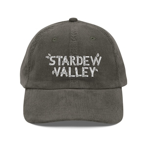 Stardew Valley Vintage Corduroy Gamer Cap (Embroidered) Olive