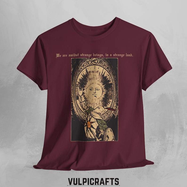 Camiseta Solaire de Dark Souls: Camiseta Praise the Sun / Camiseta de Dark Souls II / Camiseta Soulsborne / Camiseta gráfica Warrior of Sunlight Maroon