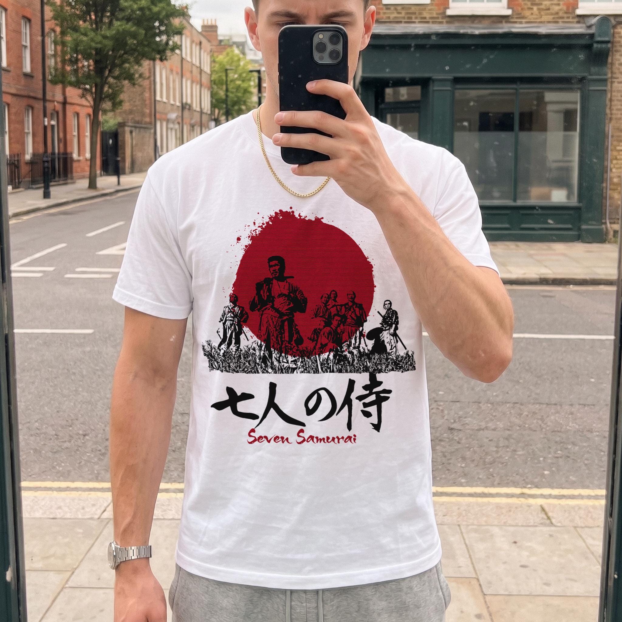 七人の侍Tシャツ、黒澤明日本映画、オーガニックコットンストリート