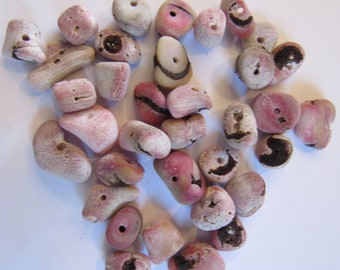 Cooked OOAK My Design Some Slight Salmon Color Britz Beads Supply Super Irregular 10mm To 14mm 30 Nugget Coral Soaked Funky Tumbled