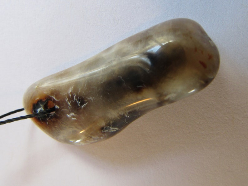 Lapidary Gray Black Rectangle Flat Drop Agatized Fossil Mineral 1 12 Inch Tampa Bay Coral White Britz Beads Supply Drilled Hole