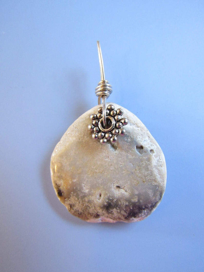 Ocean Sea Reef Scene 1 12 inch Tumbled Rock Sterling Daisy Pendant Britz Beads Supply Wire Wrap Natural Found Stone Object Drill