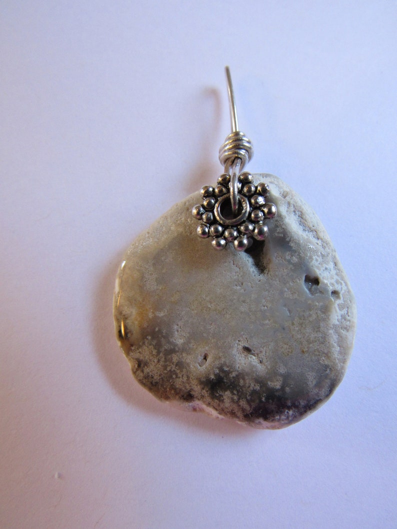 Ocean Sea Reef Scene 1 12 inch Tumbled Rock Sterling Daisy Pendant Britz Beads Supply Wire Wrap Natural Found Stone Object Drill