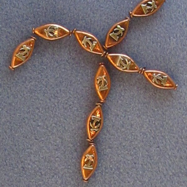 10 Sterling Silver and Copper Palm Tree Bead Surfer Tropical Hawaii  20mm Rare Britz Beads Supply