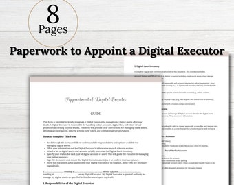 Digital Executor Paperwork, Digital Asset Management, End-of-Life Management, End of Life Planner, End of Life Forms, End of Life PDF