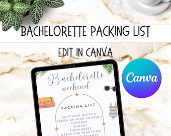 Editable Bachelorette Packing List: Bridesmaid Checklist (PDF)