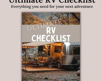 RV Travel Checklist, Ultimate RV Checklist, Camper Van Checklist, Reusable RV Checklist, Beginner Camper Van Traveler, Checklist for Camping