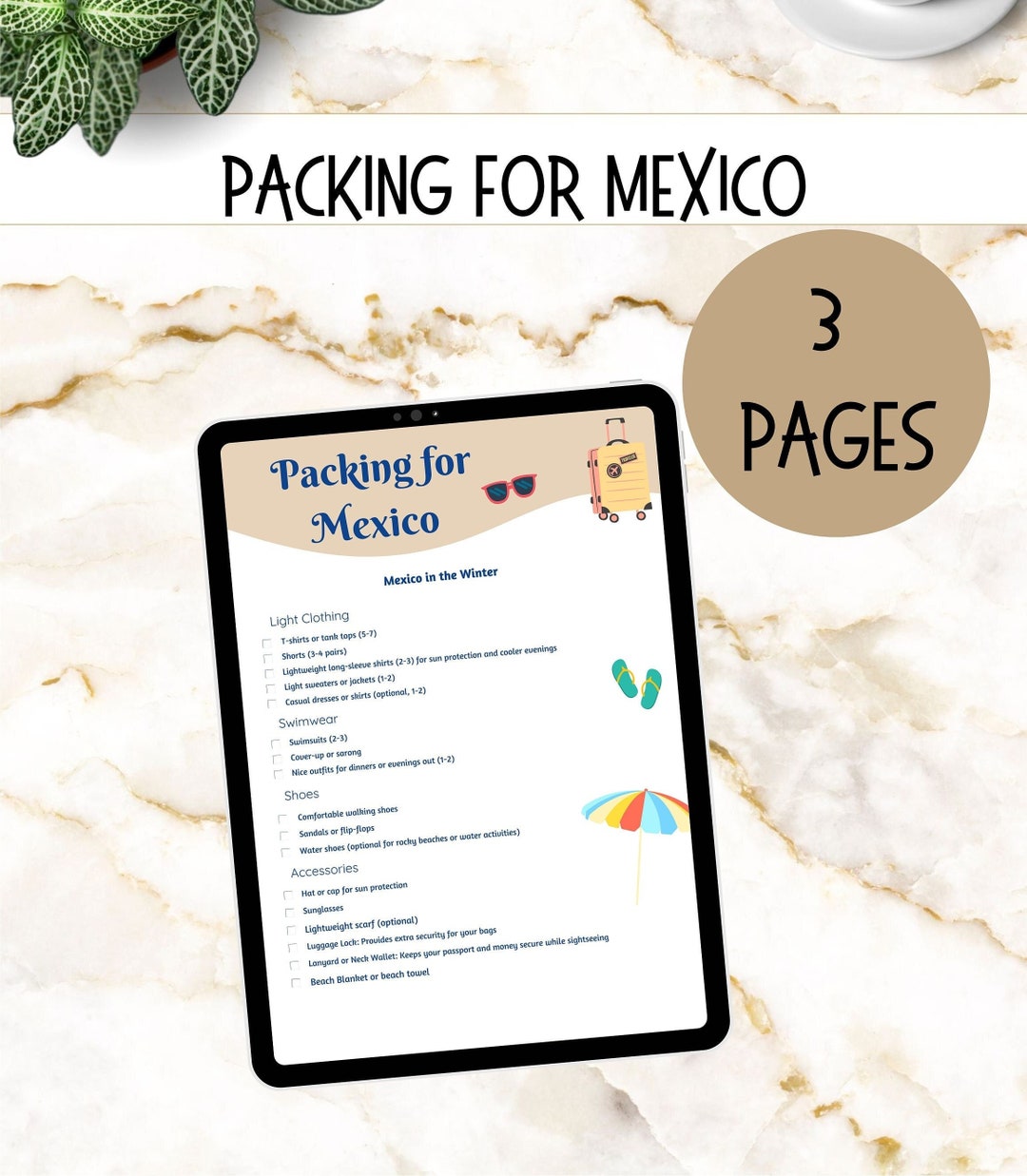 Packing List for Mexico, International Packing List, Packing Checklist ...