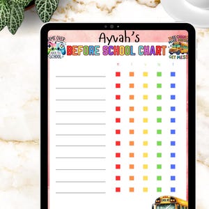 Get Ready for School Checklist, Before School Checklist, Kid AM Routine, Daily Checklist Kids, Children&#39;s School Morning, EDITABLE Checklist