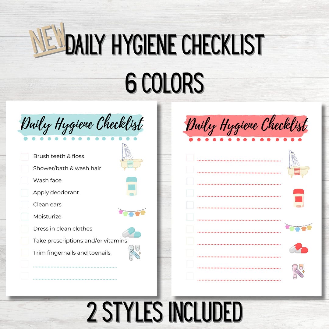 Personal Hygiene Checklist | Neurodivergent Friendly Self Care