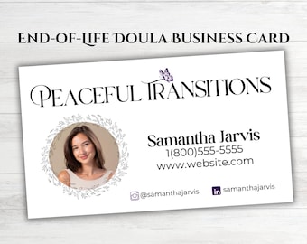 End-of-Life Doula Business Card, Death Doula Business Materials, Business Card Template, Editable End of Life Card, Bereavement Doula Card
