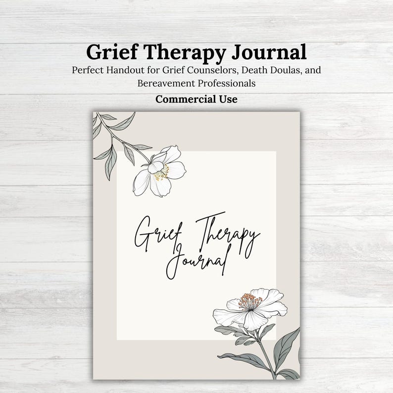 Grief Therapy Journal: Printable Prompts, Bereavement & Loss (canva ...