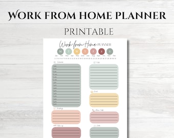 Work From Home Planner: Daily Organizer (Digital Download)