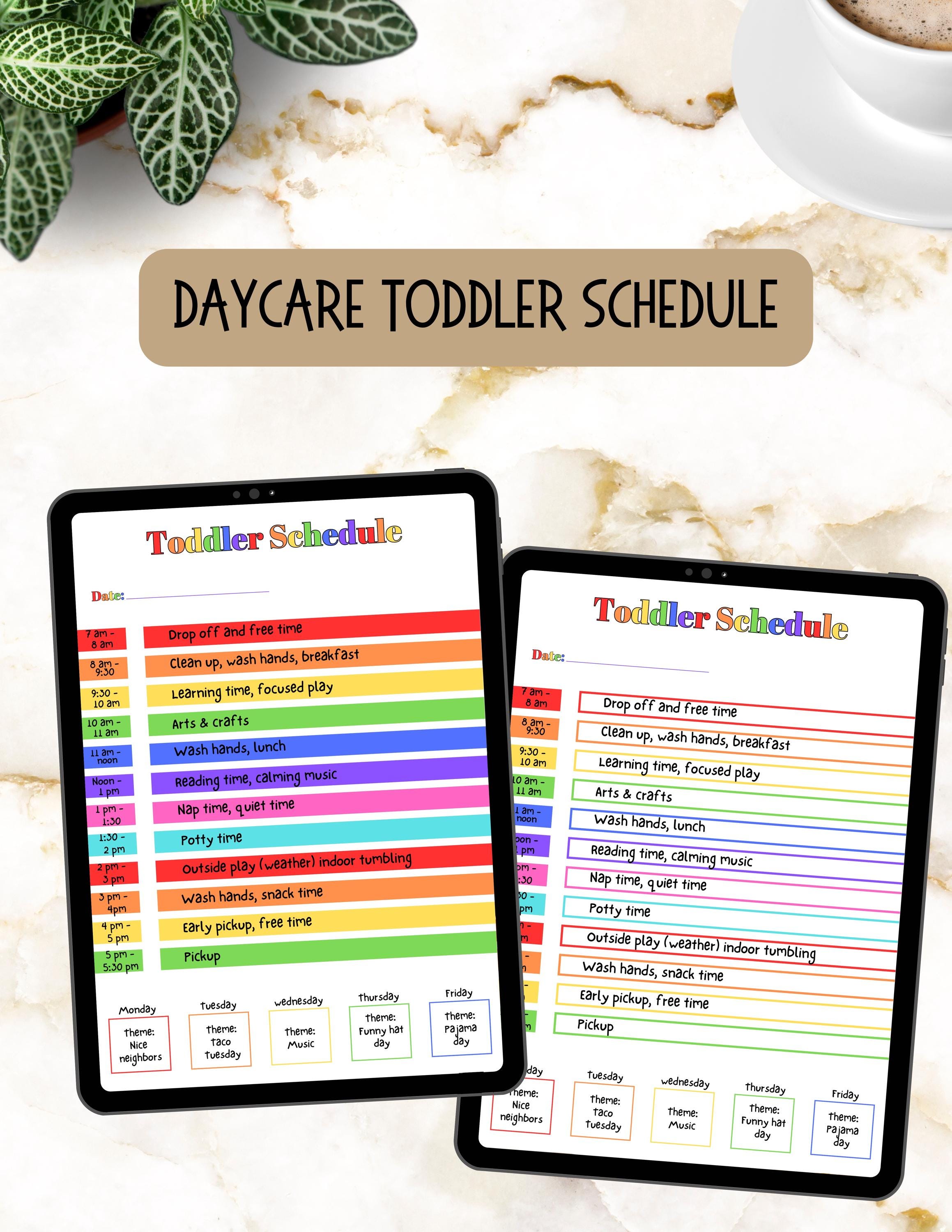 Daycare Schedule Template Daily Daycare Schedule Daycare Business