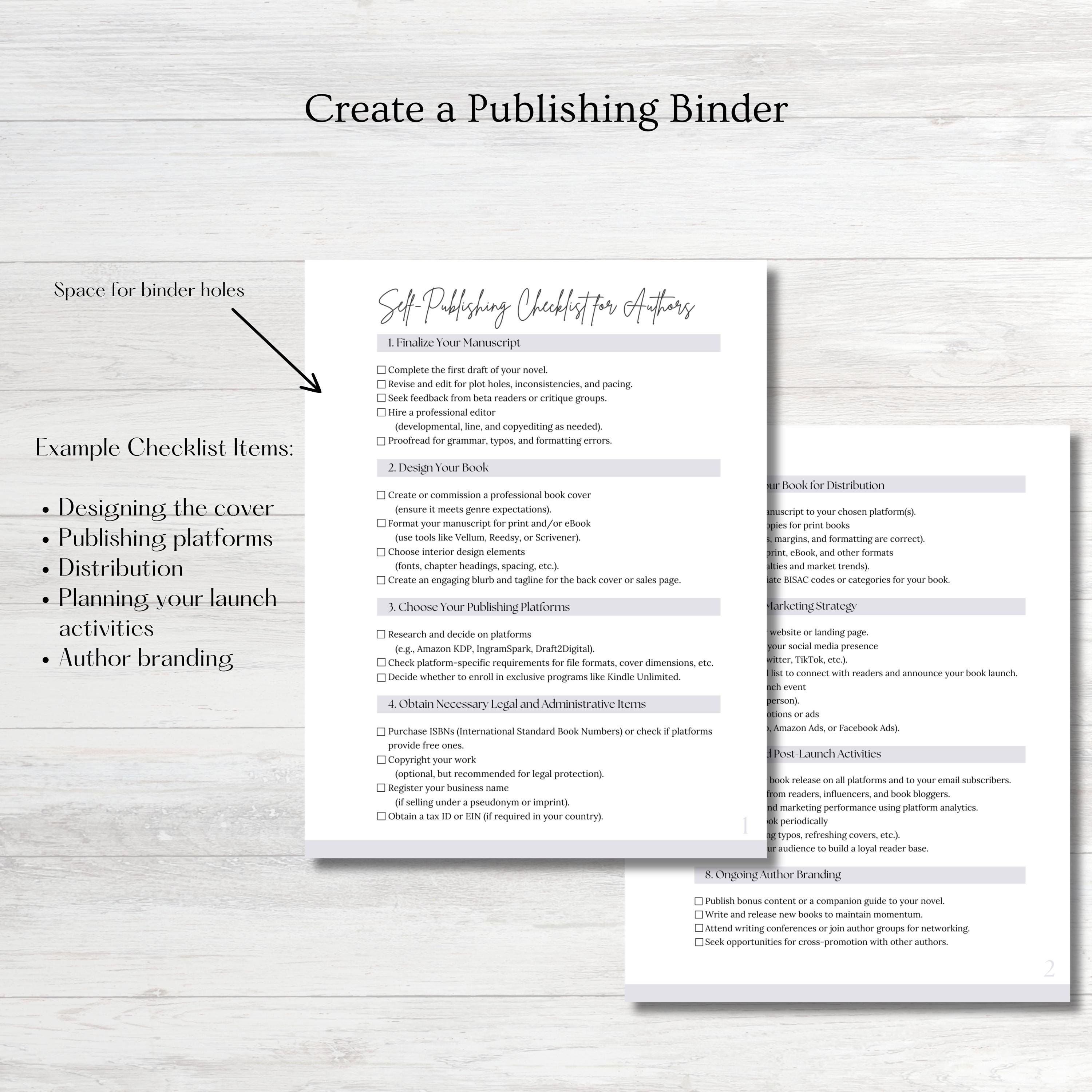 Self-publishing Checklist & Guide for Authors (digital Ebook) - Etsy