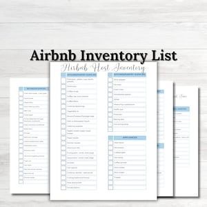 Airbnb Inventory Checklists, EDITABLE, Rental Inventory Checklist, Short-Term Rental Inventory, Airbnb Canva Template