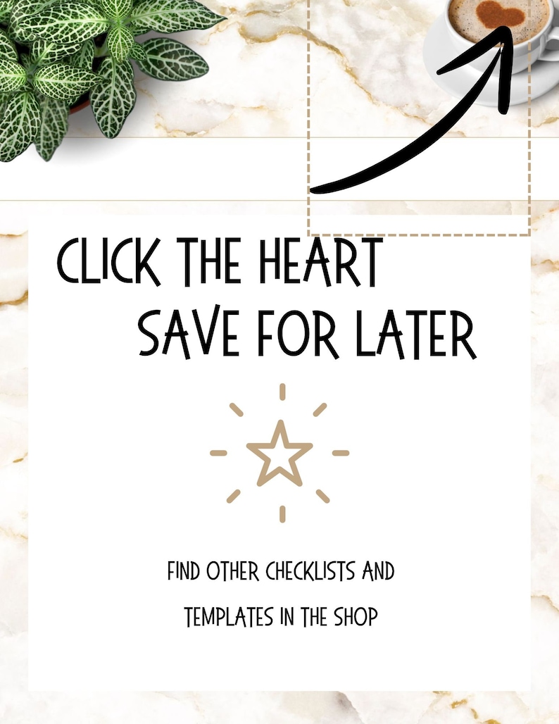 May include: Click the heart to save this checklist for later. Find other checklists and templates in the shop.