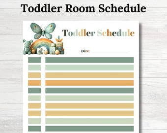 Daily Daycare Schedule, Child Care Schedule, Toddler Classroom, Canva Template, Toddler Schedule, Toddler Daily, Kid's Daily Schedule