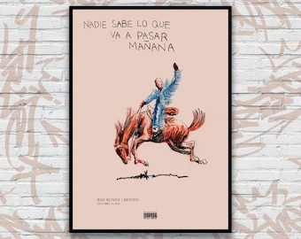 Poster Bad Bunny Physical Album Nobody Knows What's Going to Happen Tomorrow