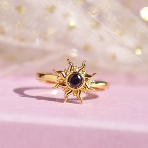 Bague soleil violet, bague couronne de princesse, bijoux de princesse, bague de fiançailles couronne de princesse, bijoux de geek