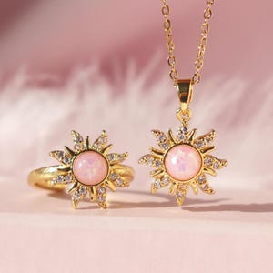 Sun Set, Princess Sun Necklace, Sun Ring, Princess Tale Jewelry