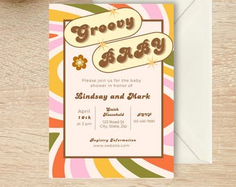 Groovy Babyparty, Retro Babyparty, Gender Neutral Babyparty, 70er Jahre Babyparty, Hippie Babyparty, einzigartige Dusche, Disco Babyparty,