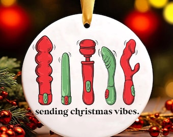 Sending Christmas Vibes Ornament, Funny Adult Christmas Ornament Gift, Christmas Tree Decor, Gift For Friend, Gag Gift, Funny Christmas 2024