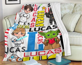 Personalized Star Wars Blanket, Custom Galaxy Wars Blanket, Star Battle Blanket, Birthday Gifts, Custom Name Blanket, Boy And Girl Blanket